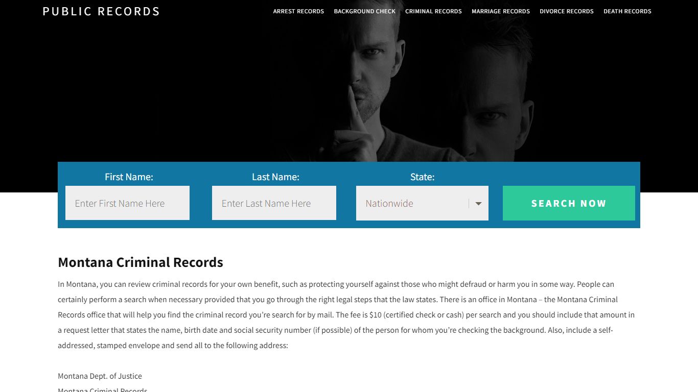 Montana Criminal Records - Public Records By Name